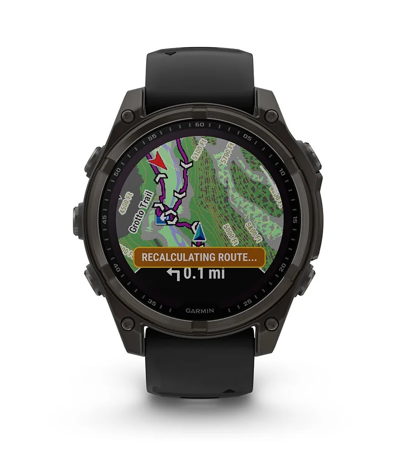 Умные часы Garmin Fenix 8, 47 мм, Solar, Sapphire Titanium with AMP yellow/graphite silicone band